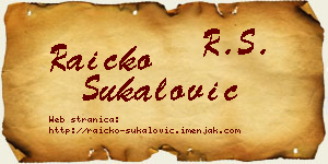 Raičko Šukalović vizit kartica